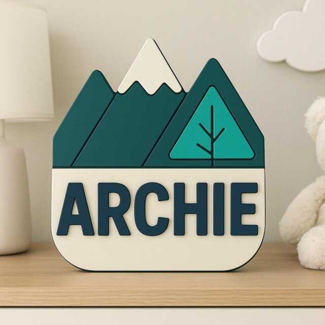 Personalized Mountain Nursery Name Sign Woodland Decor - image 1