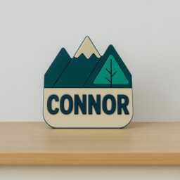 Personalized Mountain Nursery Name Sign Woodland Decor - thumbnail 3