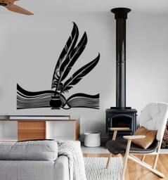 Wall Vinyl Decal Book Ink Pen Quills Writer Journalist Amazing Decor 1372Dz - thumbnail 1