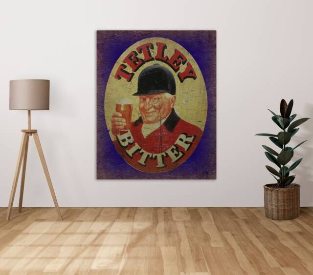 Tetley Bitter Beer Ale Advert - Metal Sign Plaque Wall Art Decor Signage