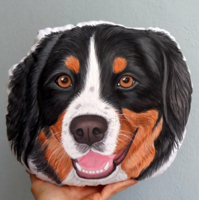 Custom Hand-Painted Dog Portrait Pillow, Pet Memorial Gift - image 1