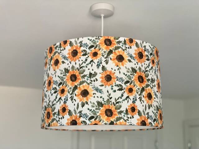 Sunflower Lampshade, Sunflower Lamp, Lighting, Home Decor, Ceiling Lampshade, Table Lampshade - image 1