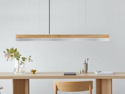 Pendant Lamp - Oak Wood & Stainless Steel Dining Room Gantlights Led