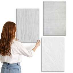 Canvas Set Of 3 - Bright String Structures Patterns in The Sand, Gray Wall Art, Natural Textures Decor - thumbnail 1