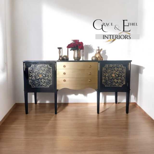 strongbow Sideboard in Black & Vintage Gold - image 1