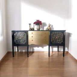 strongbow Sideboard in Black & Vintage Gold - thumbnail 4
