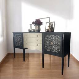 strongbow Sideboard in Black & Vintage Gold - thumbnail 2