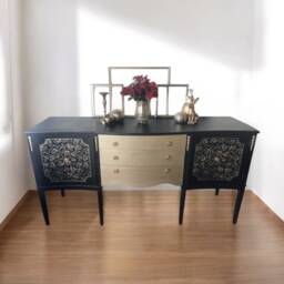 strongbow Sideboard in Black & Vintage Gold - thumbnail 3