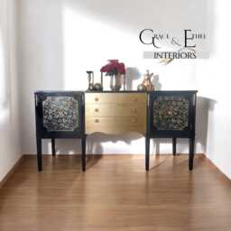strongbow Sideboard in Black & Vintage Gold - thumbnail 1