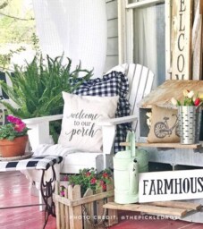Linen Farmhouse Pillow Cover Welcome To Our Porch, Rustic Decor - thumbnail 3