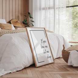 If You Love Me, Let Me Sleep - Line Bedroom Posters, Home Decor, Cosy Wall Art Print, Comfort Prints, Gift For Lover - thumbnail 1
