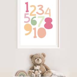 Pastel Numbers Print, Girls Nursery Prints, Playroom Wall Art, Poster, Educational Learning - thumbnail 2