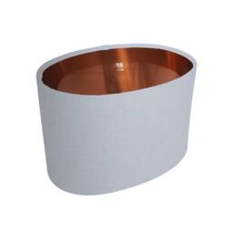 Grey Oval Drum Lampshade, Cotton With Copper Lining - thumbnail 1