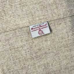 Harris Tweed Oatmeal Footstool With Steel Hairpin Legs - thumbnail 2