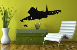 Plane Wall Decals Jet Fighter Vinyl Sticker Firing Missile Flying Decal Home Decor Bedroom Chu868 - thumbnail 1
