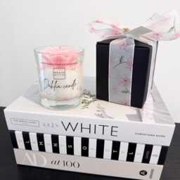 Dahlia Flower Candle - Hand-Poured Coco Soy Sculpted Floral Birthday Gift Luxury Box 40 Hour Burn 220 Grams - thumbnail 2