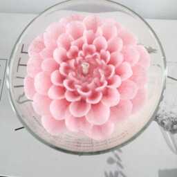 Dahlia Flower Candle - Hand-Poured Coco Soy Sculpted Floral Birthday Gift Luxury Box 40 Hour Burn 220 Grams - thumbnail 3