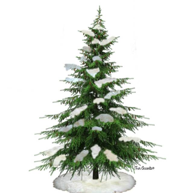 Faux Fur Christmas Tree Snow Drifts - Holiday Decor - image 1