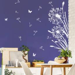 Wall Sticker Dandelion With 25 Flying Seeds & Butterflies Wall Living Room Bedroom Decal Z322 - thumbnail 1