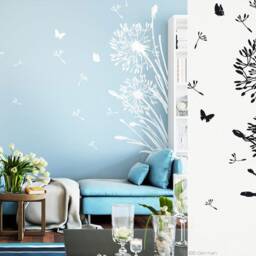 Wall Sticker Dandelion With 25 Flying Seeds & Butterflies Wall Living Room Bedroom Decal Z322 - thumbnail 3