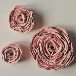 Handmade Ceramic Rose, Melon Peach Floral Wall Art, UK Made - thumbnail 3