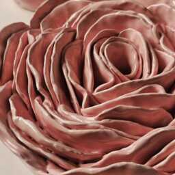 Handmade Ceramic Rose, Melon Peach Floral Wall Art, UK Made - thumbnail 2