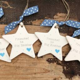 Hand Stamped Ceramic Star New Big Brother/Sister Gift - thumbnail 2