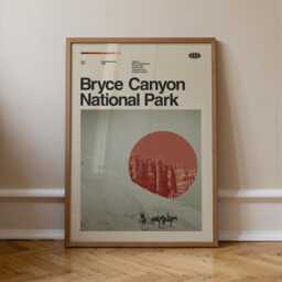 Bryce Canyon National Park Mid-Century Travel Poster, Abstract Minimalist Art Print, Utah Poster - thumbnail 1