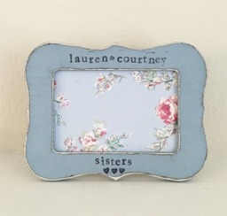 Personalized Sister Picture Frame Shabby Chic, Rustic Wood Decor, Hand Stamped 4x6