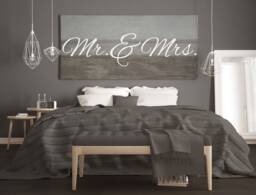 "Vinyl Wall Art Decal - ""Mr. & Mrs." - thumbnail 1