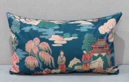 Linwood Omega Prints Japanese Garden Blossom & Velvet Cushion Cover 30x50 cm - thumbnail 1