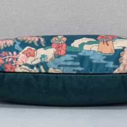 Linwood Omega Prints Japanese Garden Blossom & Velvet Cushion Cover 30x50 cm - thumbnail 2