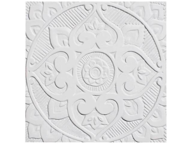Handmade Ceramic Mandala Wall Hanging, Textured White Tile, - 30cm/11.8 - image 1