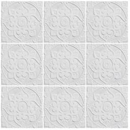 Handmade Ceramic Mandala Wall Hanging, Textured White Tile, - 30cm/11.8 - thumbnail 3