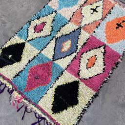 Boucherouite Rug/Runner - Approximately 179x114cms - thumbnail 4