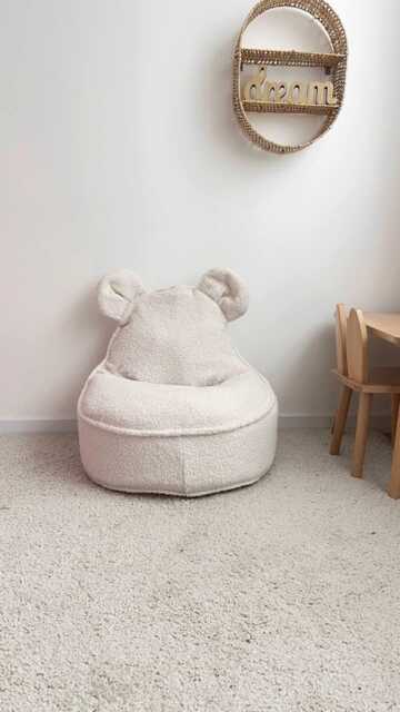 Bear Bean Bag Chair, Polyester Teddy Cloth, Kids Playroom Decor - image 1