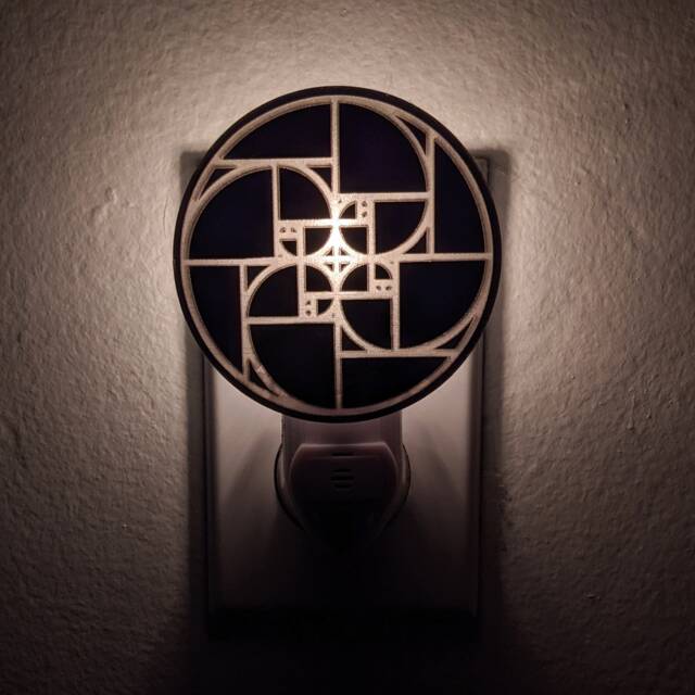 Golden Spiral Bronze Mirror Acrylic Night Light - image 1