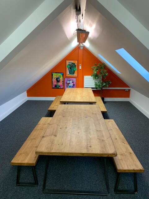 Rustic Industrial Handmade Dining Table With 2 Benches Set - image 1
