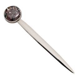 Encapsulated Black Salt 8Th Anniversary Letter Opener With Personalised Engraved Message On Back - thumbnail 3