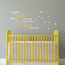 Quote Twinkle Little Star Decal Decals For Walls Little Girl Nursery Room Wall Stickers Bedrooms Kids Art -Girls Di 002 - thumbnail 2