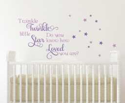 Quote Twinkle Little Star Decal Decals For Walls Little Girl Nursery Room Wall Stickers Bedrooms Kids Art -Girls Di 002 - thumbnail 1