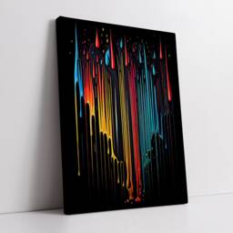 Colourful Dripping Paint Splatter Abstract Oil Painting Style Wall Art, Framed Canvas Poster Print, Home Kitchen Office Room Decor, Gifts - thumbnail 2