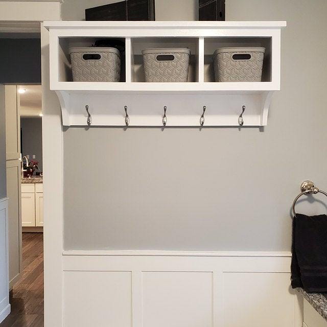 Coat Hooks Laundry Room Shelf With Hooks Coat Rack Wall-Mounted