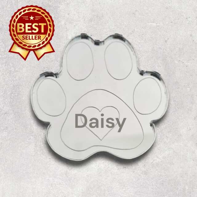 Personalized Dog Paw Print Acrylic Mirror Wall Art - image 1