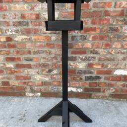 Wooden Bird Table Slate Roof Feeding Station Feeder Wild Garden Black Birds - thumbnail 4