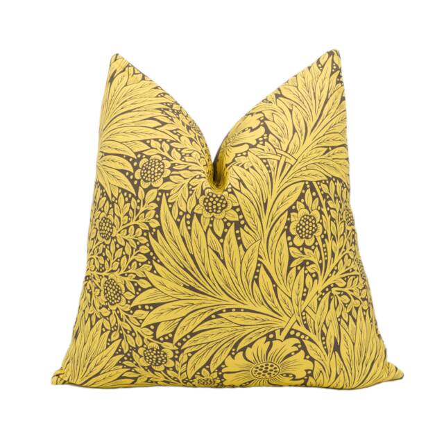 William Morris - Ben Pentreath Marigold Summer Yellow/Chocolate Stunning Designer Cushion Cover Throw Pillow Home Decor - image 1
