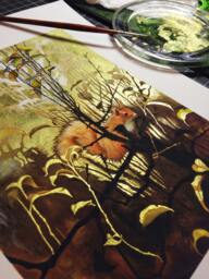 The Red Squirrel - Golden Edition Fine Art Print Gold Leaf Metallic - thumbnail 1