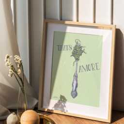 Italian Food Wall Art, Pasta Print For Kitchen, Dining Room Spagehtti Poster, Gift Foodies, That's Amore Art - thumbnail 3