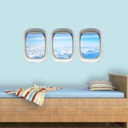Vwaq Airplane Wall Decal For Kid - Plane Window Clings - Aviation Art Decor Ppw37 - thumbnail 1