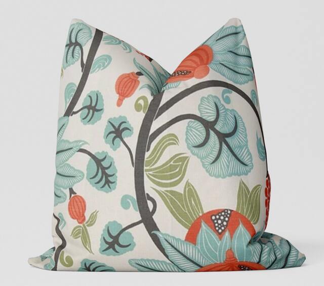Maharani Pillow /Orange Turquoise